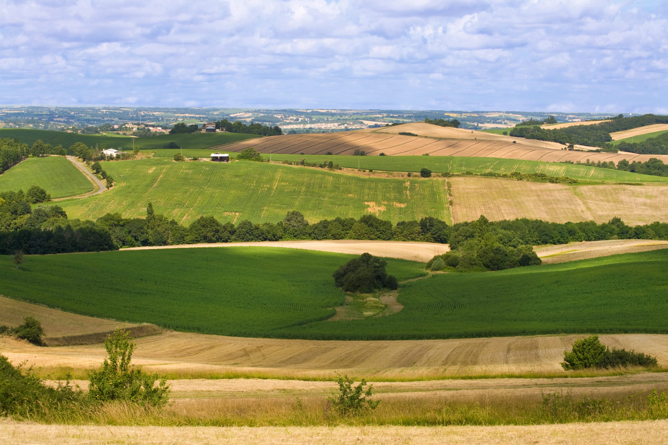 Vue panoramique sur les vallons gersois